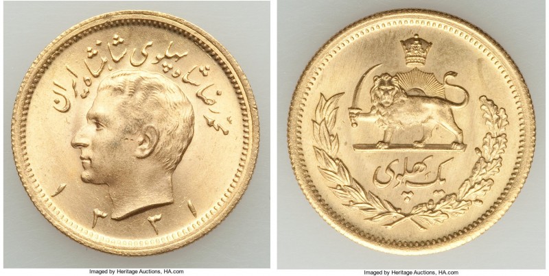 Muhammad Reza Pahlavi gold Pahlavi SH 1331 (1952) UNC, KM1162.

HID09801242017