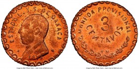 Oaxaca. Revolutionary 3 Centavos 1915-TM MS62 Red and Brown NGC, KM714. Small "3" variety. 

HID09801242017