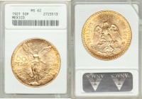Estados Unidos gold 50 Pesos 1921 MS62 ANACS, Mexico City mint, KM481. Note: Holder is cracked. AGW 1.2056 oz. 

HID09801242017