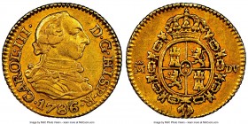 Charles III gold 1/2 Escudo 1786 M-DV AU Details (Cleaned) NGC, Madrid mint, KM425.1.

HID09801242017