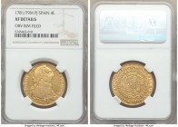 Charles III gold 4 Escudos 1781 M-PJ XF Details (Obverse Rim Filed) NGC, Madrid mint, KM418.1.

HID09801242017