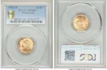 Confederation gold 10 Francs 1922-B MS66+ PCGS, Bern mint, KM36. Lustrous surfaces with no distracting abrasions.

HID09801242017