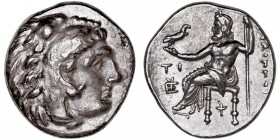 MONEDAS ANTIGUAS
REINO MACEDONIO
Filipo III. Dracma. AR. (323-317 a.C.). A/Cabeza de Hércules joven con piel de león a der. R/Zeus entronizado a izq...