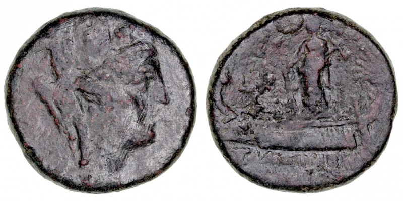 MONEDAS ANTIGUAS
FENICIA
Tiro. AE-24. A/Cabeza torreada de Tyche a der. R/Asta...
