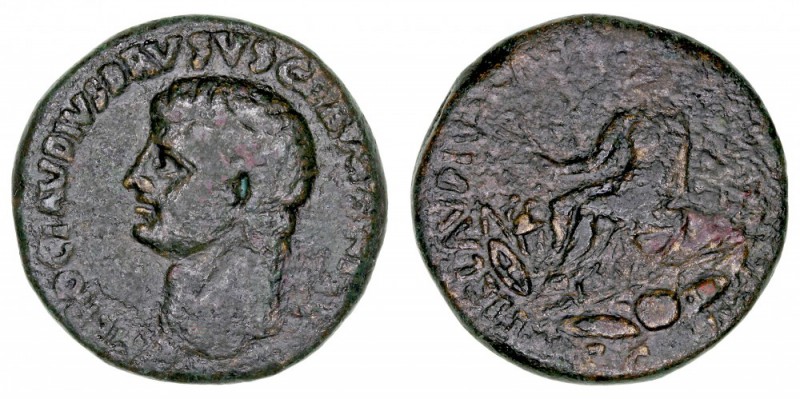 IMPERIO ROMANO
NERO CLAUDIO DRUSO
Sestercio. AE. Acuñación de Claudio. A/NERO ...