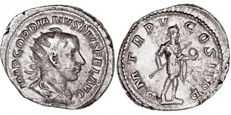 IMPERIO ROMANO
GORDIANO III
Antoniniano. AR. R/P.M. TR. P. V COS. II P.P. Gord...