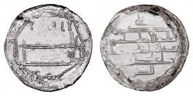 MONEDAS ÁRABES
ACUÑACIONES DE ORIENTE
Dírhem. AR. Medina al Salam. 189 H. 2,56 g. Lowick 2730. Muy escasa. MBC-