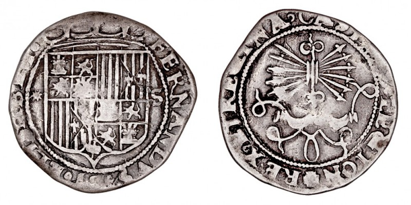 MONARQUÍA ESPAÑOLA
REYES CATÓLICOS
Real. AR. Sevilla. S/F. Con estrella y S a ...