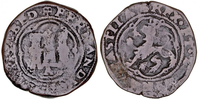 MONARQUÍA ESPAÑOLA
REYES CATÓLICOS
4 Maravedís. AE. Coruña. S/F. Con A bajo el...