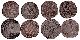 MONARQUÍA ESPAÑOLA
REYES CATÓLICOS
Lote de 4 monedas. AE. 2 Maravedís Burgos, Coruña (2) y Toledo. BC+ a BC-