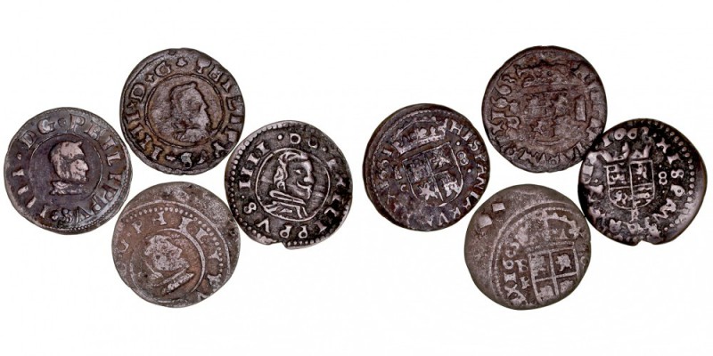 MONARQUÍA ESPAÑOLA
FELIPE IV
Lote de 4 monedas. AE. 8 Maravedís (catalogables)...