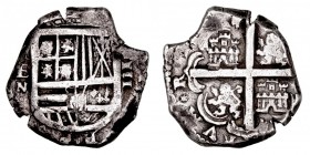MONARQUÍA ESPAÑOLA
FELIPE IV
4 Reales. AR. Cartagena de Indias. (162). Con letras (R)EN en vertical a la izq. del escudo y valor a la der. 13,56 g. ...