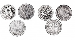 MONARQUÍA ESPAÑOLA
FELIPE V
Lote de 3 monedas. AR. 1/2 Real 1731 Madrid, 1733 y 1737 Sevilla. MBC- a BC-