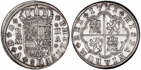 MONARQUÍA ESPAÑOLA
FELIPE V
2 Reales. AR. Madrid A. 1721. 5,57 g. Cal.1248. MBC+