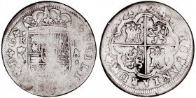 MONARQUÍA ESPAÑOLA
FELIPE V
2 Reales. AR. Madrid A. 1725. 3,94 g. Cal.1252. BC-