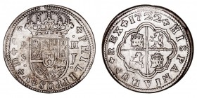 MONARQUÍA ESPAÑOLA
FELIPE V
2 Reales. AR. Sevilla J. 1722. 4,92 g. Cal.1424. Escasa. MBC-