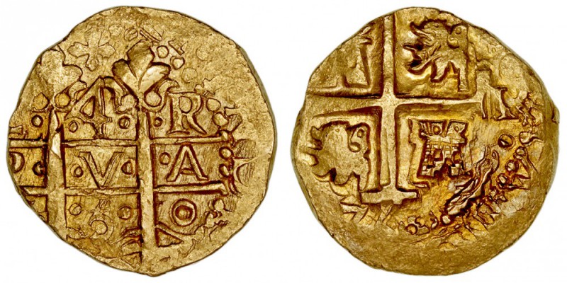 MONARQUÍA ESPAÑOLA
FERNANDO VI
4 Escudos. AV. Lima R. 1750. Curiosa variante d...