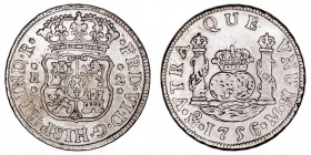 MONARQUÍA ESPAÑOLA
FERNANDO VI
2 Reales. AR. Méjico M. 1756. Tipo columnario. 6,63 g. Cal.496. MBC