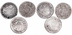 MONARQUÍA ESPAÑOLA
FERNANDO VI
Lote de 3 monedas. AR. Real 1751, 1755 y 1758 Madrid. MBC- a RC