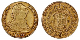 MONARQUÍA ESPAÑOLA
CARLOS III
4 Escudos. AV. Sevilla CF. 1781. 13,48 g. Cal.405. Escasa. MBC