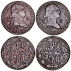 MONARQUÍA ESPAÑOLA
CARLOS IV
Lote de 2 monedas. AE. 8 Maravedís 1805 y 1806 Segovia. MBC a MBC-