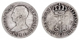 MONARQUÍA ESPAÑOLA
JOSÉ I
4 Reales. AR. Madrid AI. 1811. 5,74 g. Cal.55. BC