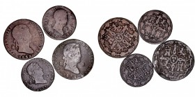 MONARQUÍA ESPAÑOLA
FERNANDO VII
Lote de 4 monedas. AE. 8 Maravedís 1831 y 1833 Segovia, 4 Maravedís 1827 y 1833 Segovia. BC+ a BC