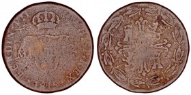 MONARQUÍA ESPAÑOLA
FERNANDO VII
2/4 Real. AE. Méjico. 1815. Cal.1620. Escasa. BC-