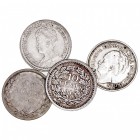 MONEDAS EXTRANJERAS
HOLANDA
Lote de 4 monedas. AR. Guillermina. 10 Cents 190?, 1916, 1918 y 1928. MBC+ a BC-