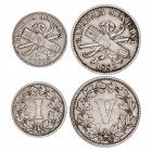 MONEDAS EXTRANJERAS
MÉJICO
Lote de 2 monedas. NI. Centavo 1883 y 5 Centavos 1882. MBC+ a MBC