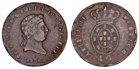 MONEDAS EXTRANJERAS
PORTUGAL
Pedro IV. 40 Reis. AE. 1826. Pataco. 33,91 g. GO.2,01. BC+