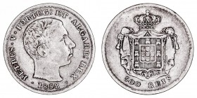 MONEDAS EXTRANJERAS
PORTUGAL
Pedro V. 500 Reis. AR. 1855. 12,34 g. GO.7,01. MBC-