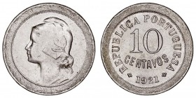 MONEDAS EXTRANJERAS
PORTUGAL
10 Centavos. Cuproníquel. 1921. GO.08,02. Conserva brillo. SC