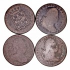 MONEDAS EXTRANJERAS
PORTUGAL
Lote de 4 monedas. AE. Patacos (40 Reis) 1812, 1822 y 1833 (2). BC a RC