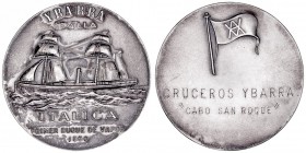 MEDALLAS
ESPAÑA
AR-50. Cruceros Ybarra Sevilla. Cabo San Roque, Conmemorando al Itálica, primer buque a vapor 1860. Barrera (Medallas) nº 2 (pág. 13...