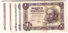 BILLETES
ESTADO ESPAÑOL, BANCO DE ESPAÑA
Lote de 19 billetes. Peseta 1948 (4), 1951 (2) y 1953 (13). Series. Muy comercial. SC a MBC-