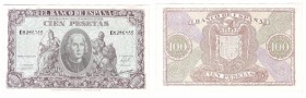 BILLETES
ESTADO ESPAÑOL, BANCO DE ESPAÑA
100 Pesetas. 9 Enero 1940. Serie G. ED.D39A. Lavado, si no EBC. Escaso