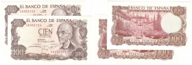 BILLETES
ESTADO ESPAÑOL, BANCO DE ESPAÑA
100 Pesetas. 17 Noviembre 1970. Serie A. Pareja correlativa. ED.D73A. EBC+