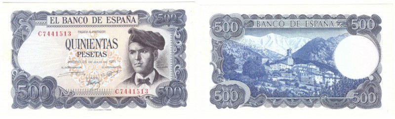 BILLETES
ESTADO ESPAÑOL, BANCO DE ESPAÑA
500 Pesetas. 23 Julio 1971. Serie C. ...