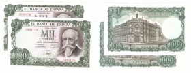 BILLETES
ESTADO ESPAÑOL, BANCO DE ESPAÑA
1000 Pesetas. 17 Septiembre 1971. Sin serie. Pareja correlativa. ED.D75. EBC+