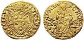 BOLOGNA. Leone X (1513-1521) - Ducato Papale D/ stemma sormontato dalle chiavi decussate e dalla tiara in doppia cornice quadrilobata R/ San Pietro st...