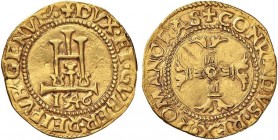 GENOVA. Dogi Biennali (1528-1797) Scudo d’oro 1546 sigla AS. D/ Castello. R/ Croce. - gr. 3,38 - MIR 207/5 BB+