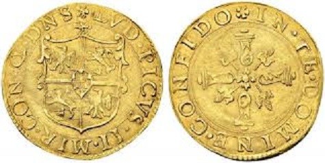 MIRANDOLA. Ludovico Pico II (1550-1568) Scudo d'oro. D/ Stemma. R/ Croce - gr. 3...
