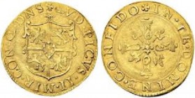 MIRANDOLA. Ludovico Pico II (1550-1568) Scudo d'oro. D/ Stemma. R/ Croce - gr. 3,33 - MIR 501 BB+