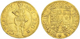 MODENA. Cesare d'Este (1598-1628) Ongaro. D/ Duca stante a destra. R/ Stemma estense. - gr. 3,42 - MIR 672 BB
