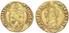 ROMA. Nicolò V (1447-1455) Ducato. D/ Stemma. R/ San Pietro stante. - gr. 3,49 - Muntoni 5 Rare BB