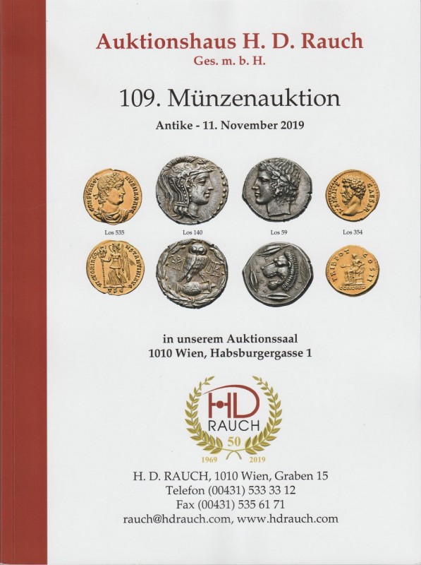 AUKTIONSHAUS H.D. RAUCH. Wien 11/11/2019: 109. Munzenauktion. Antike. Editorial ...