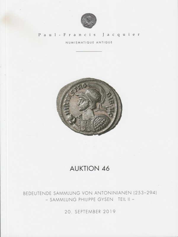 JACQUIER Paul Francis. Auktion 46 Kehl am Rhein 20/9/2019: Bedeutende Sammlung v...