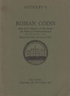 SOTHEBY’S. London, 4/11/1982: Roman coins from the Collection of His Grace the Duke of Northumberland K.G., P.C., G.C.V.O., F.R.S. removed from Alnwic...