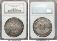 Frankfurt. Free City Taler 1623-AE AU50 NGC, KM65.1, Dav-5290. Coveted Taler issue with light wear over the sizeable flan and darkened patina that hig...